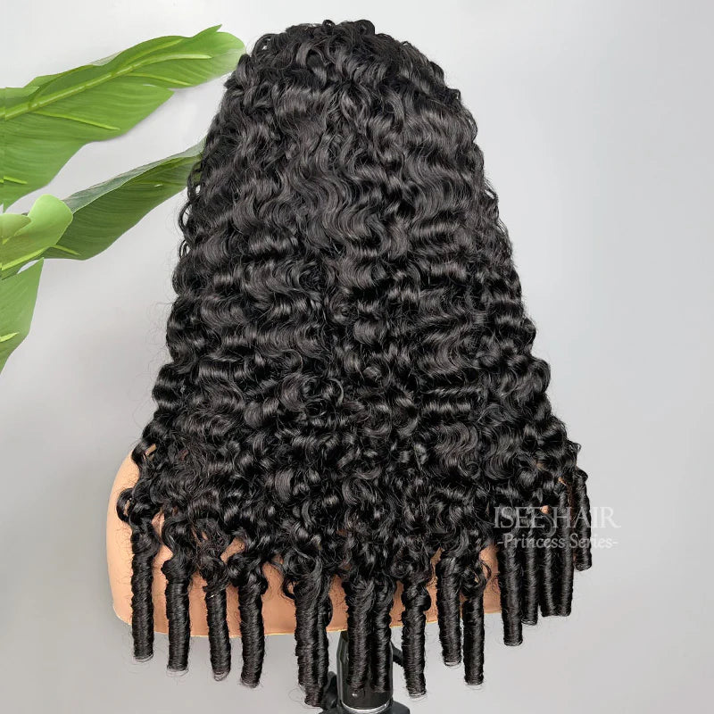 Oreno Burmese Curly Half Wig InvisiFit Strap Human Hair Wear Go Glueless Wig for Beginners