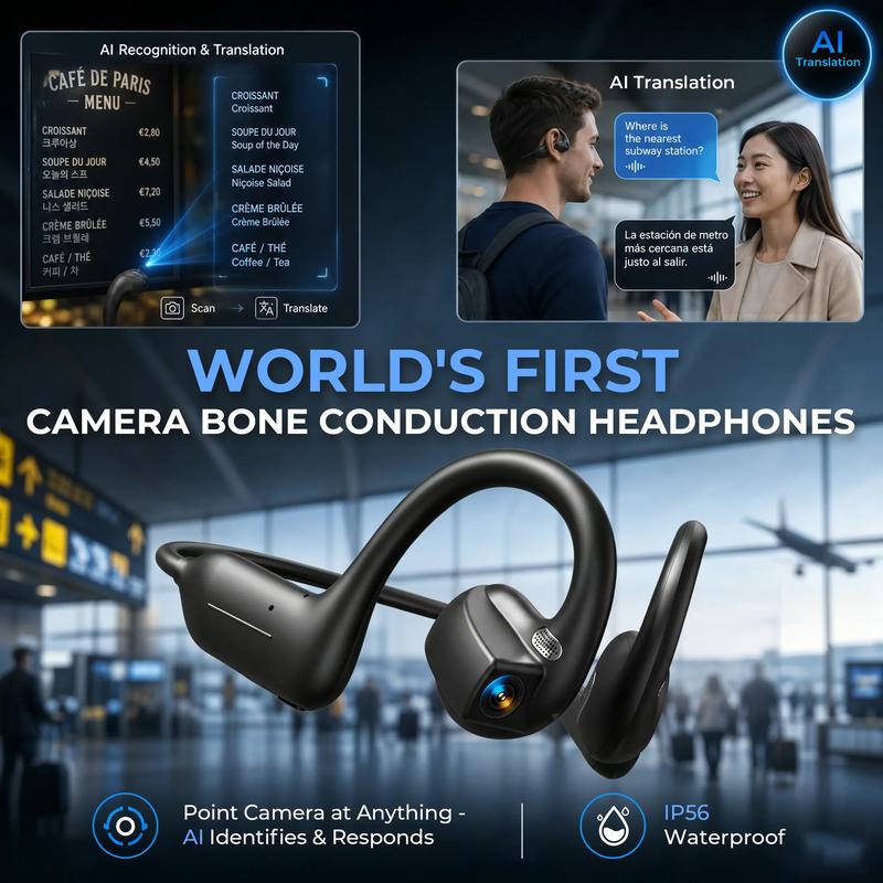 Oreno Vision™ – AI Camera Bone Conduction Headset