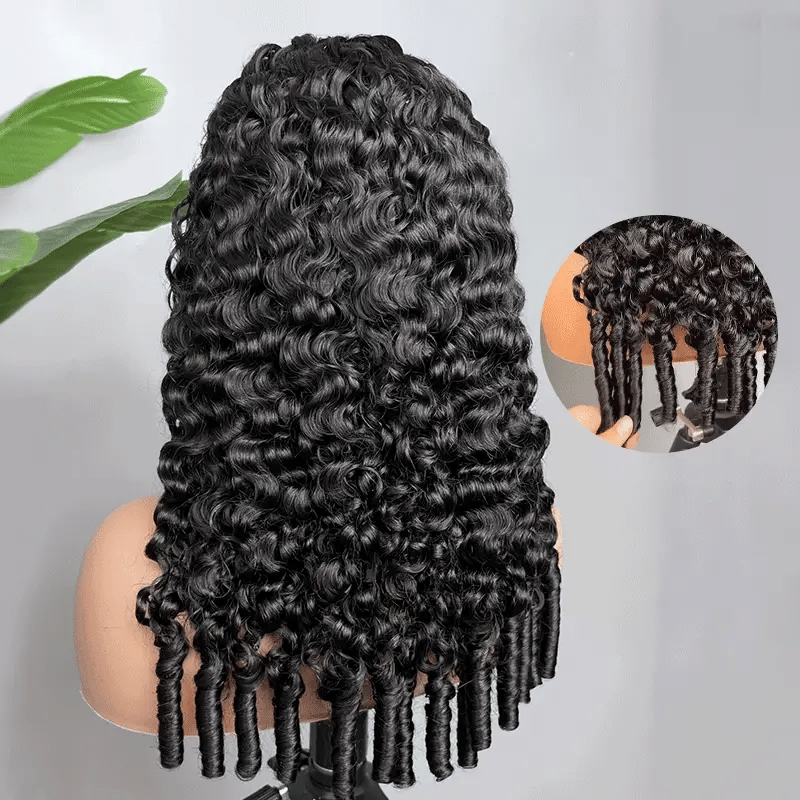 Oreno Burmese Curly Half Wig InvisiFit Strap Human Hair Wear Go Glueless Wig for Beginners