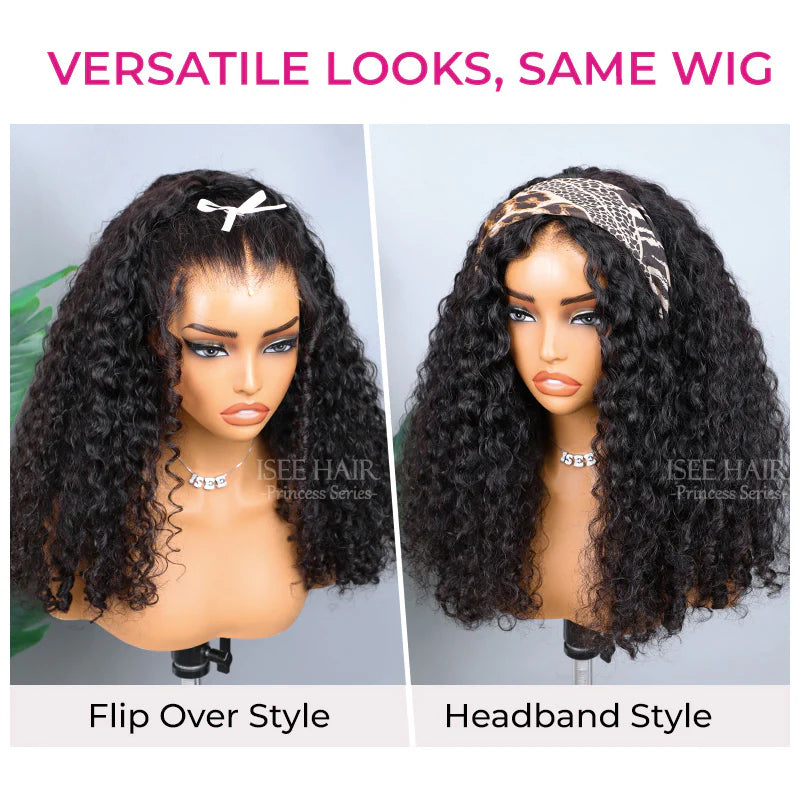 Oreno Burmese Curly Half Wig InvisiFit Strap Human Hair Wear Go Glueless Wig for Beginners