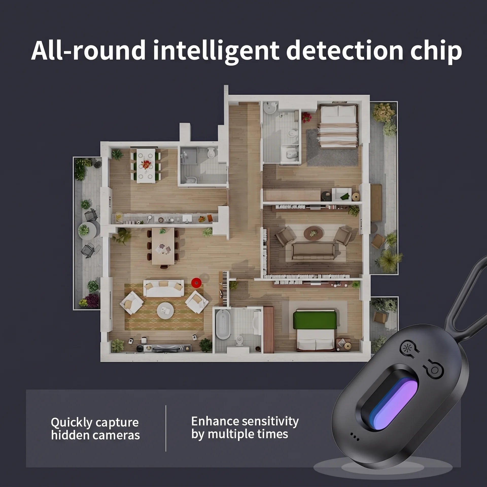 2-in-1™ Infrared Travel Privacy Hidden Camera Detector & Door Alarm