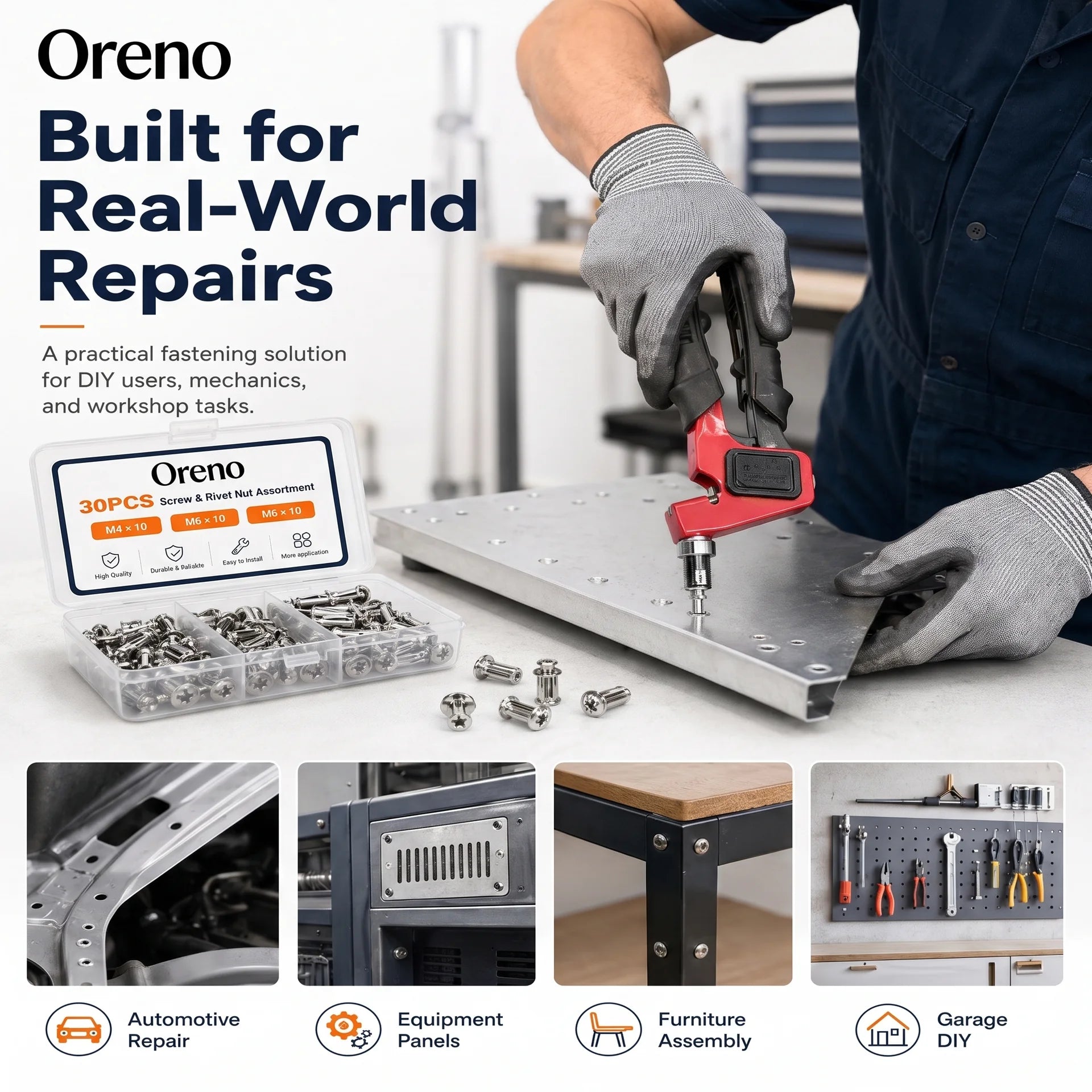 Heavy-Duty Button Rivet Locking Nuts A